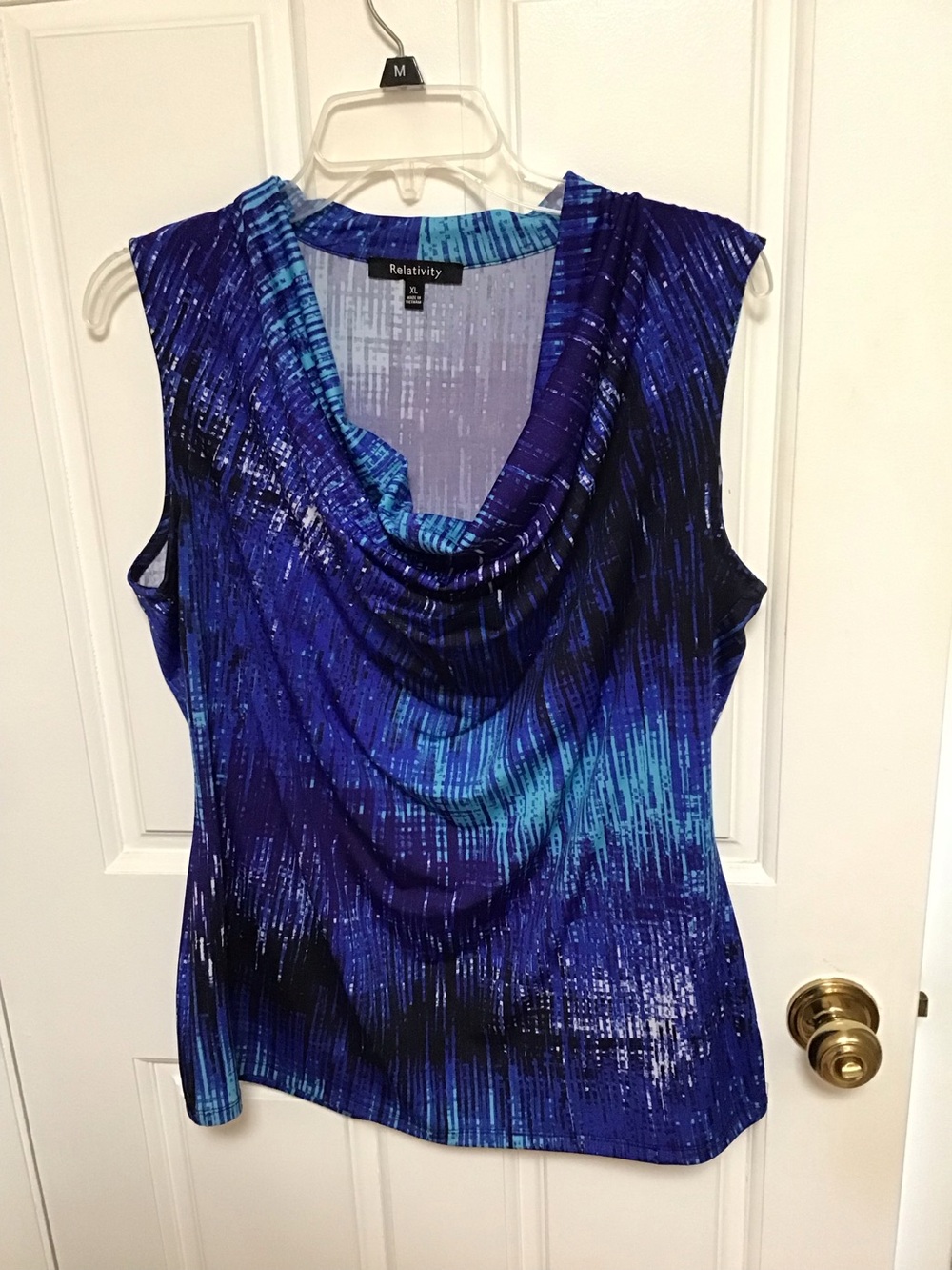 Relativity Cowl Neck Sleeveless Top, XL